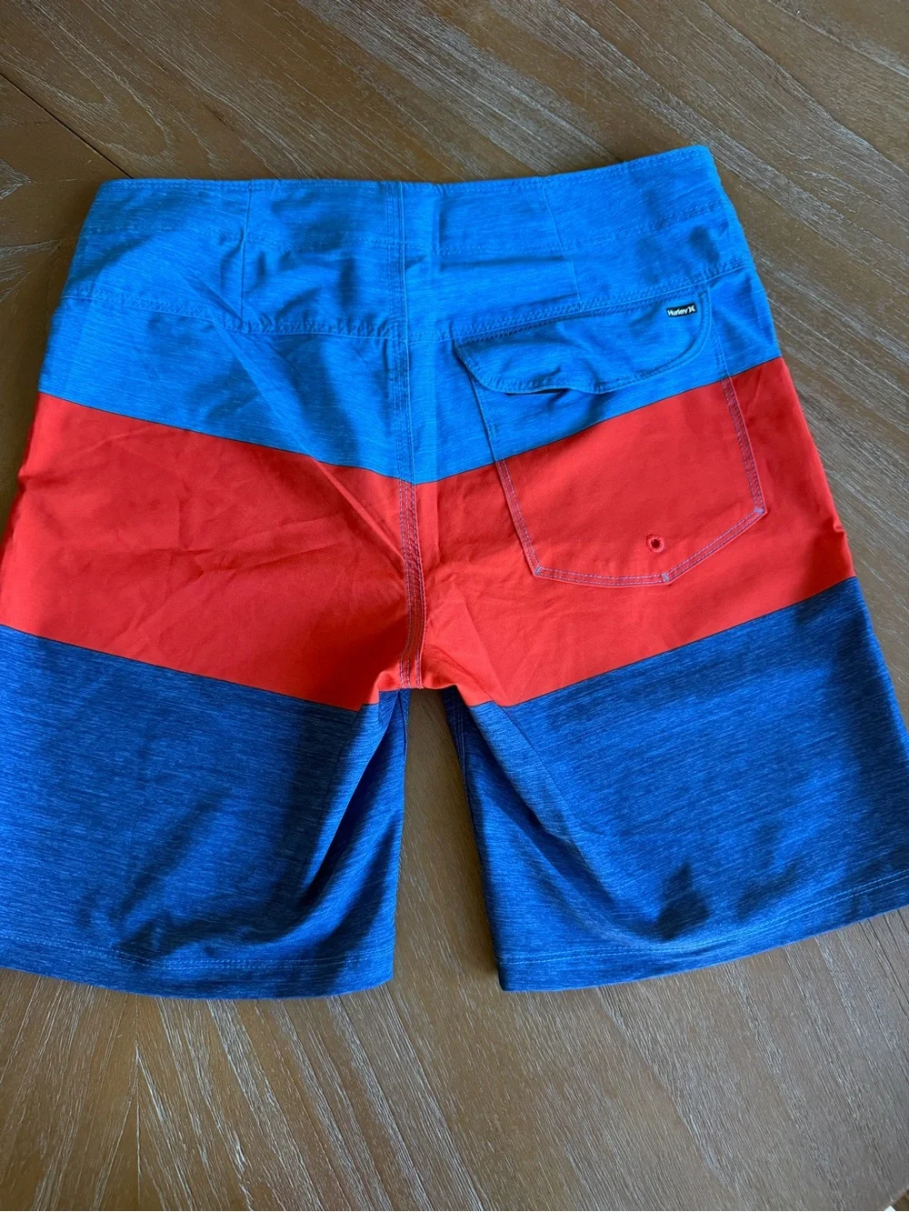 Hurley Blue & Red Striped Boy's Hybrid Shorts
